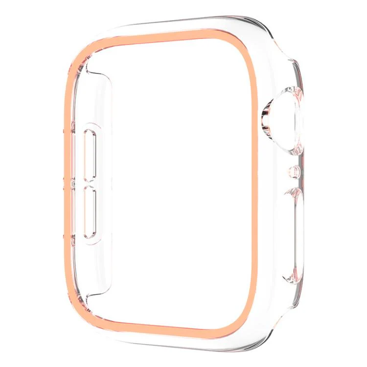 For Apple Watch Series 40mm XDfind Transparent Luminous Half Coverage Hollow PC Watch Case(Pink) - Image 2