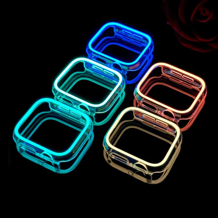 For Apple Watch Ultra 3 / 2 / 1 49mm XDfind Transparent Luminous Half Coverage Hollow PC Watch Case(Blue) - Image 7