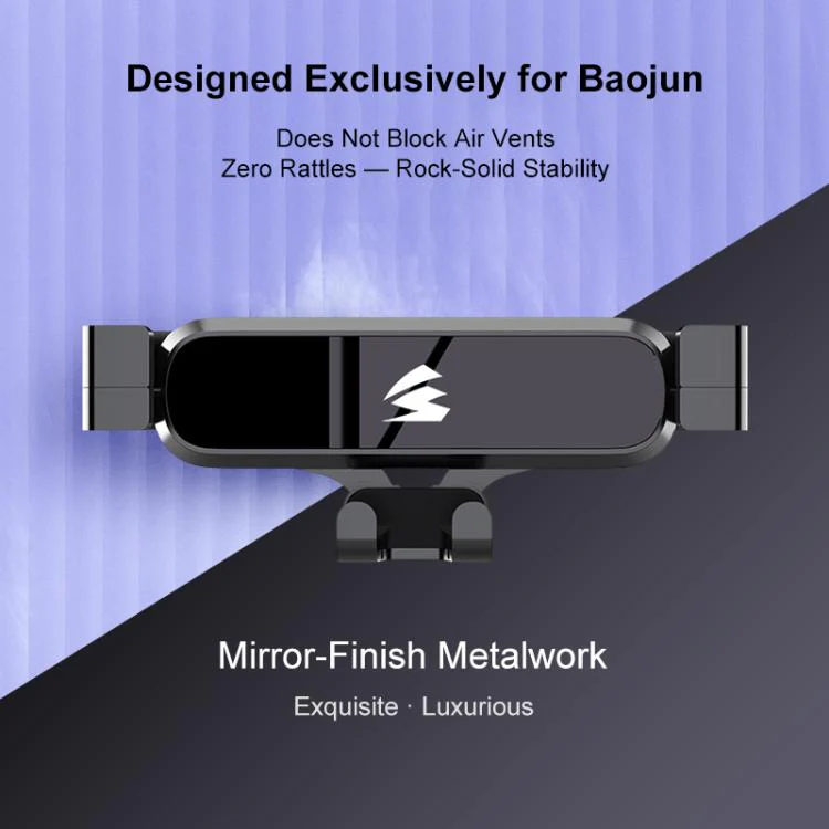 For BAOJUN 530 2020–2021 Car Air Vent Metal Gravity Phone Holder Mount(Black) - Image 2