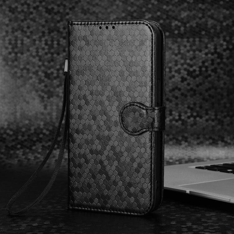 For Blackview Wave 10 Honeycomb Dot Texture Leather Phone Case(Black) - Image 2