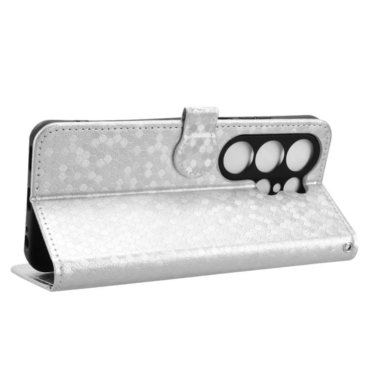 For Blackview Wave 10 Honeycomb Dot Texture Leather Phone Case(Silver) - Image 5