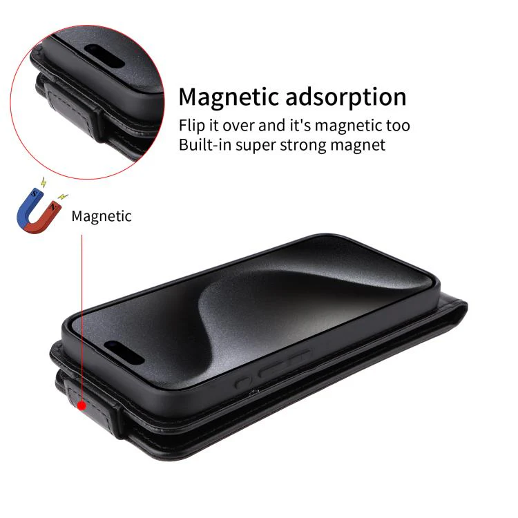 For Blackview Wave 10 Magnetic Vertical Flip Leather Phone Case with Buckle(Black) - Image 5
