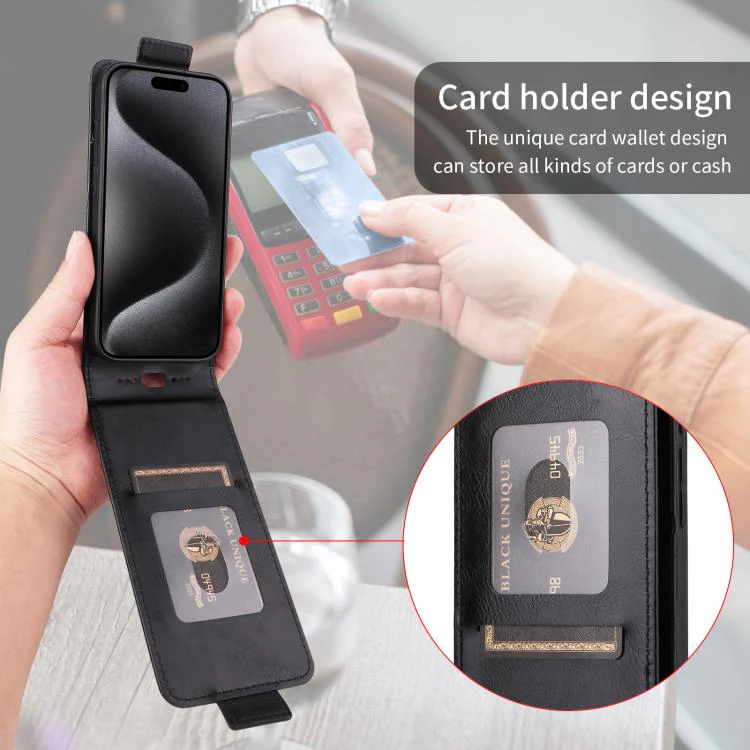 For Blackview Wave 10 Magnetic Vertical Flip Leather Phone Case with Buckle(Black) - Image 7