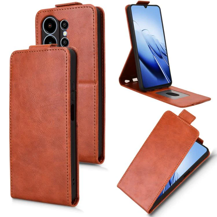 For Blackview Wave 10 Magnetic Vertical Flip Leather Phone Case with Buckle(Brown)