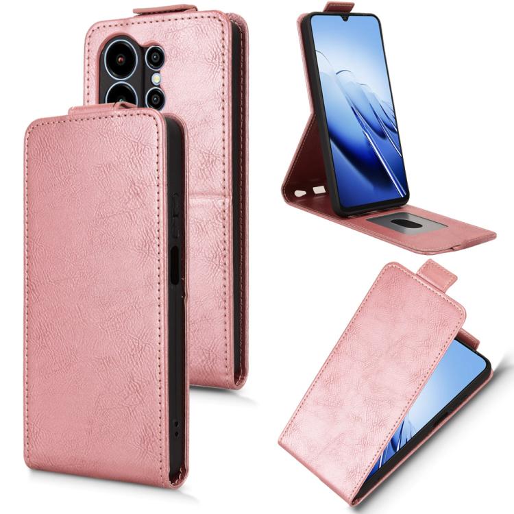 For Blackview Wave 10 Magnetic Vertical Flip Leather Phone Case with Buckle(Rose Gold)