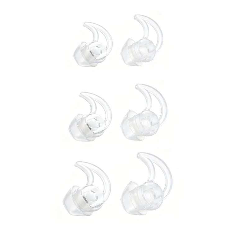 For BOSE QC30 / QC20 / QC20i XDcase 3 Pairs Replacement Silicone Ear Tips with Wing, S/M/L Size(Transparent White)