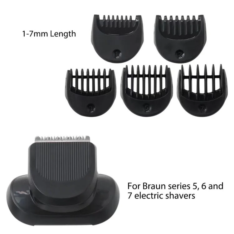 For Braun Series 5/6/7 Shaver Replacement Trimmer Attachment Kit With 5 Guiding Combs(Black) - Image 5