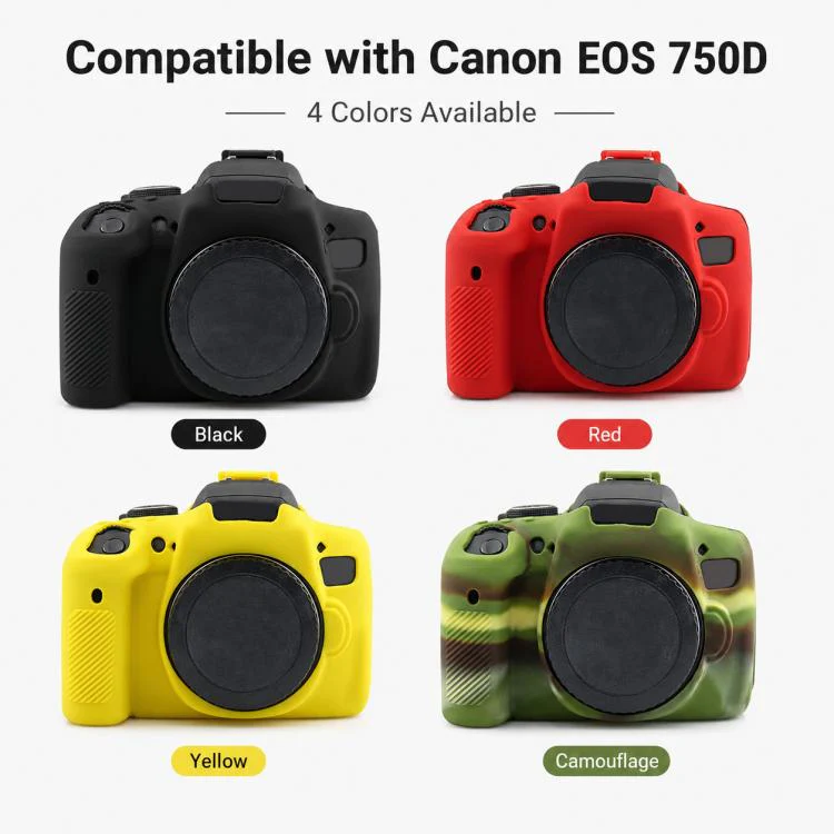For Canon EOS 750D Soft Silicone Camera Protective Case(Camouflage) - Image 2