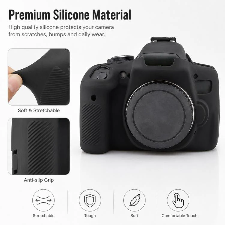For Canon EOS 750D Soft Silicone Camera Protective Case(Red) - Image 3