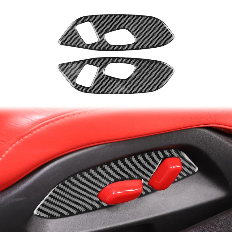 For Chevrolet Corvette C8 2pcs /Set Seat Adjustment Switch Frame Sticker(Black) - Image 2