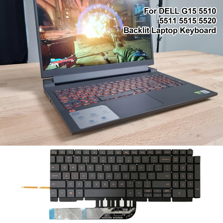 For Dell Latitude 7400 3400 5400 7410 5401 Spanish Version Backlight Laptop Keyboard(Black) - Image 7