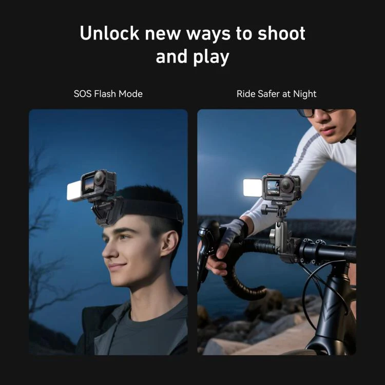 For DJI Action 5 Pro/4/3 TELESIN Quick-Release Mini Vlog Fill Light, IPX5 Waterproof Magnetic LED Video Light With 3 Color Temps(Black) - Image 7