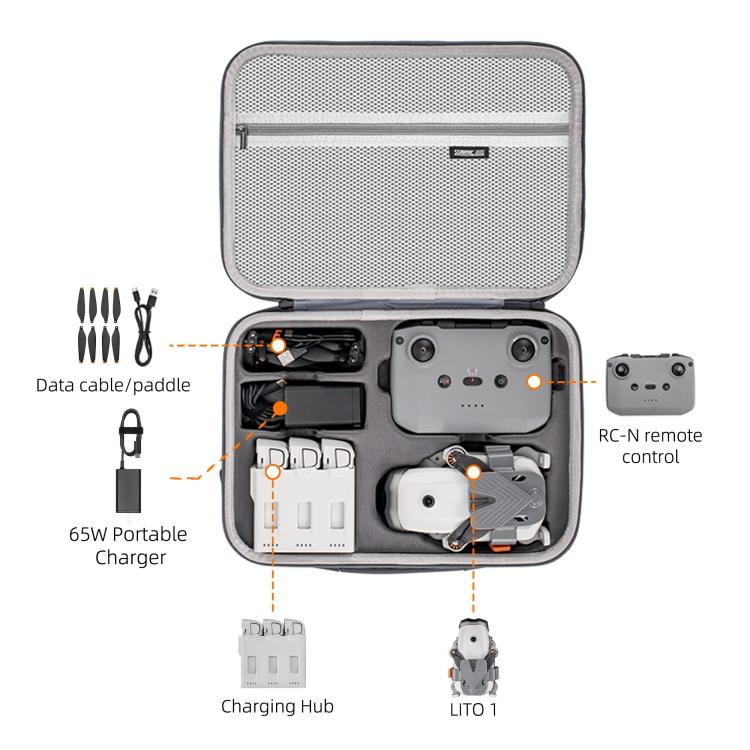 For DJI Lito 1 / X1 STARTRC Shoulder Storage Bag Integrated Handbag (Grey) - Image 8