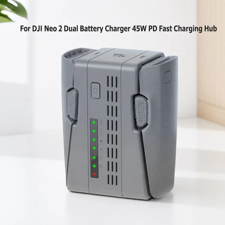 For DJI Neo 2 YX Dual Battery Charger 45W PD Fast Charging Hub with Storage Mode(Grey)