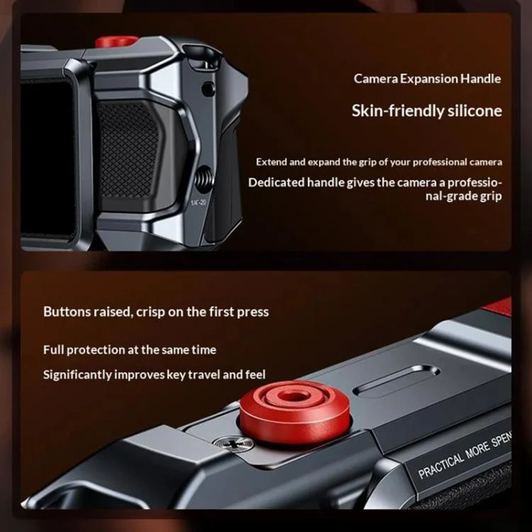 For DJI Osmo Action 3 / 4 / 5 Pro Cage Frame Action Camera Aluminum Alloy Protective Case(Grey) - Image 9