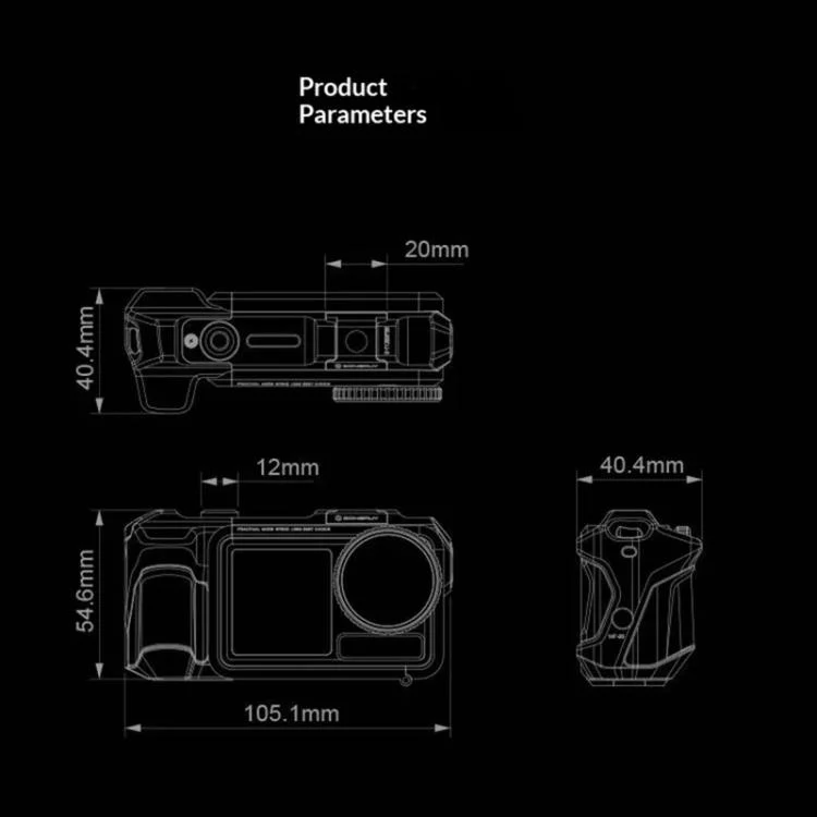 For DJI Osmo Action 3 / 4 / 5 Pro Cage Frame Action Camera Aluminum Alloy Protective Case(Silver) - Image 10