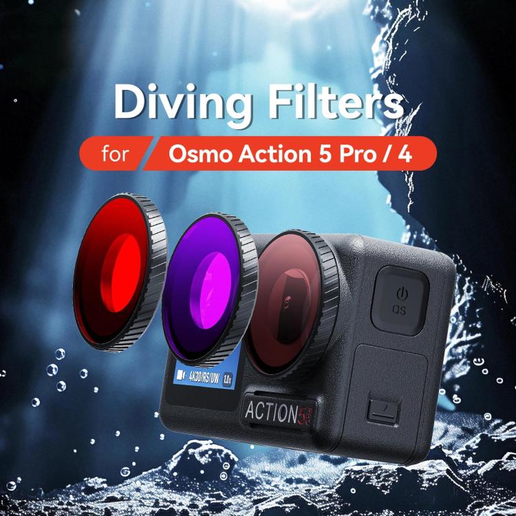 For DJI Osmo Action 5 Pro / Action 4 aMagisn Anti-Fog Dive Filter Lens Seamlessly Adapted To Waterproof Cases(Red) - Image 2