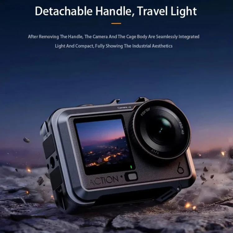 For DJI Osmo Action 6 DJ-6 Detachable Magnetic Camera Cage Frame Cover(Orange) - Image 8