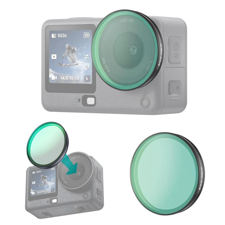 For DJI Osmo Action 6 PULUZ Action Camera Black Mist 1/4 Lens Filter