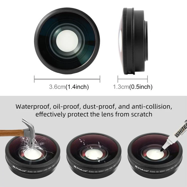 For DJI Osmo Action 6 PULUZ FOV Boost Lens 185 Degree Wide Angle Lens - Image 3