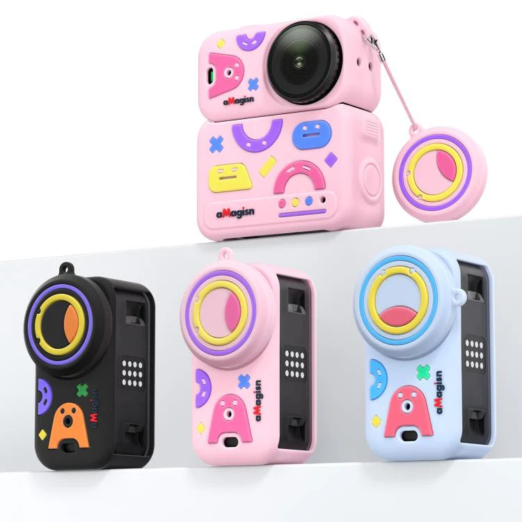 For DJI Osmo Nano aMagisn Fun Pattern Silicone Case 5-in-1 Full Body Protective Cover Skin with Lens Cap(Black) - Image 2