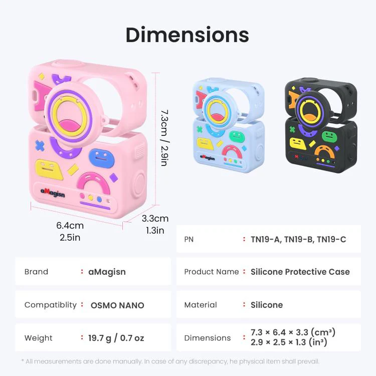 For DJI Osmo Nano aMagisn Fun Pattern Silicone Case 5-in-1 Full Body Protective Cover Skin with Lens Cap(Pink) - Image 11