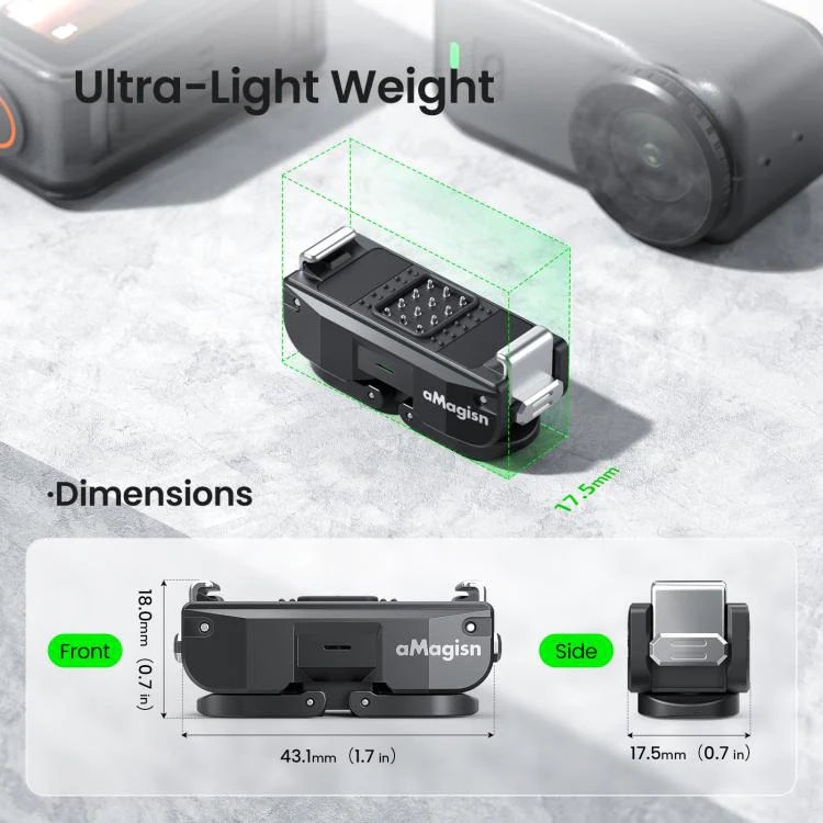 For DJI Osmo Nano aMagisn TN02 Rechargeable Magnetic Quick-Release Base Action Camera Accessory - Image 10