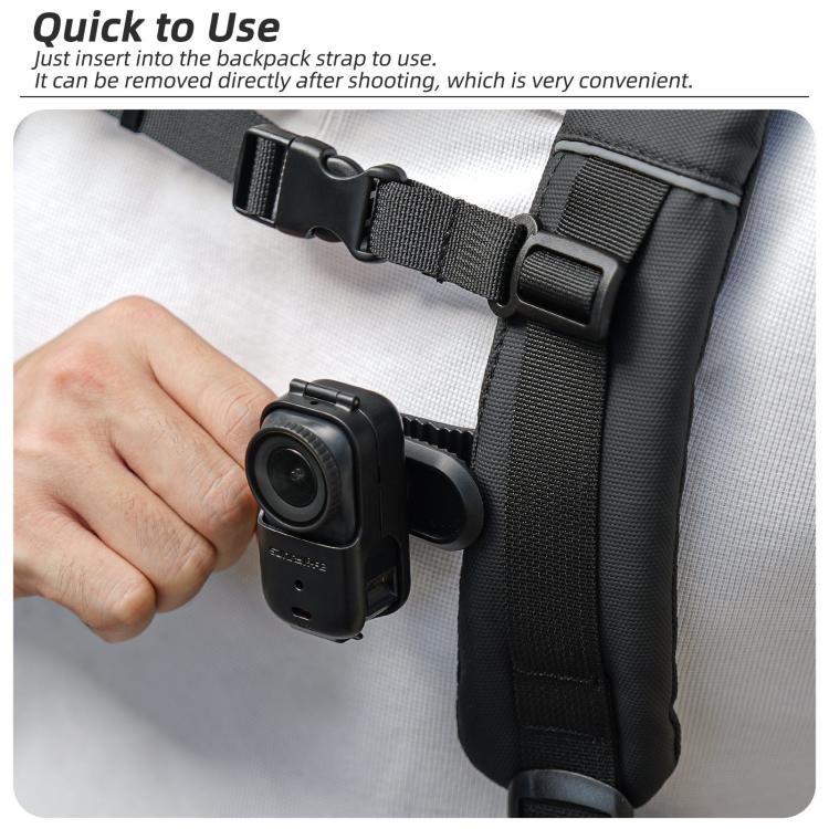 For DJI Osmo Nano Sunnylife Backpack Clip Action Camera Clamp 360 Rotation Vertical-Horizontal Mount 90 Tilt Upgraded Backpack Clip (Black) - Image 10