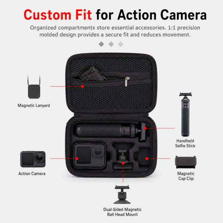For DJI Osmo Nano Travel Kit Storage Bag Action Camera Handheld Pouch(Black) - Image 2
