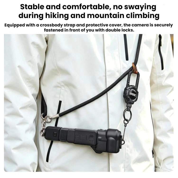 For DJI Osmo Packet 4 / 3 BRDRC Magnetic Telescopic Backpack Hook Anti-Loss Rope(Black) - Image 11