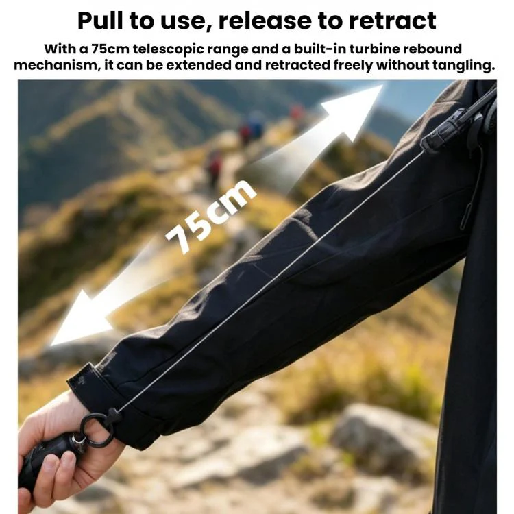 For DJI Osmo Packet 4 / 3 BRDRC Magnetic Telescopic Backpack Hook Anti-Loss Rope(Black) - Image 8