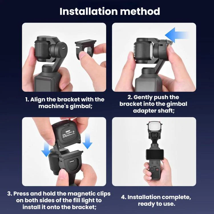 For DJI Osmo Pocket 3 BRDRC Handheld Monster Fill Light - Image 11