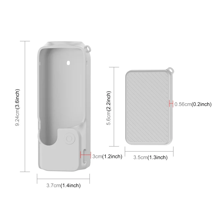 For DJI OSMO Pocket 3 PULUZ  2 in 1 Silicone Cover Case Set with Strap (Grey) - Image 2