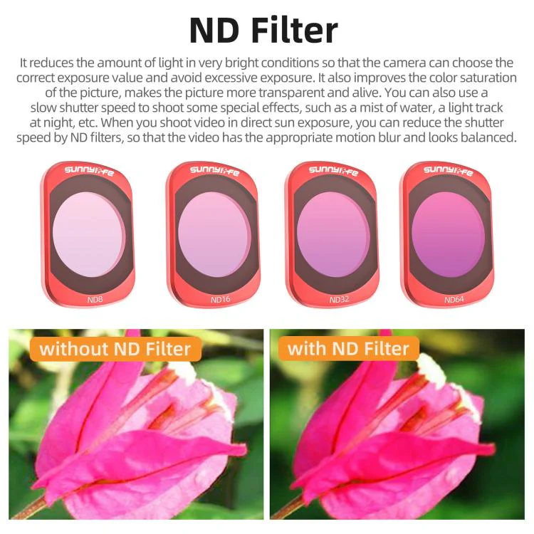 For DJI OSMO Pocket 3 Sunnylife Camera Lens Magnetic Metal Filter, Filter:ND32 - Image 15