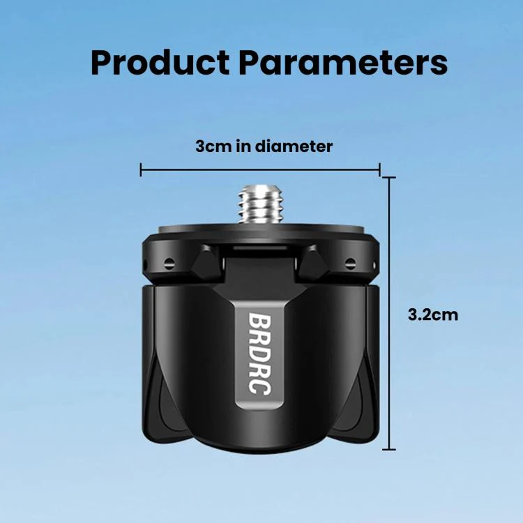 For DJI Osmo Pocket 4 / 3 / Insta360 X5 BRDRC Tripod Magnetic Mount(Black) - Image 3
