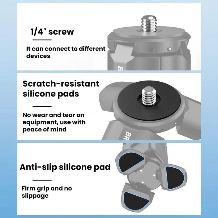 For DJI Osmo Pocket 4 / 3 / Insta360 X5 BRDRC Tripod Magnetic Mount(Black) - Image 4