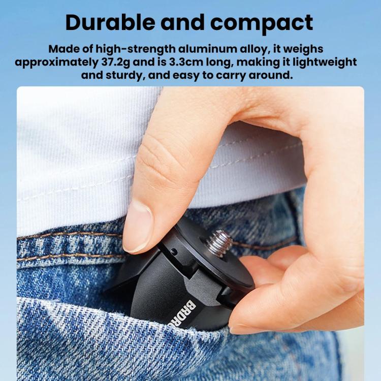 For DJI Osmo Pocket 4 / 3 / Insta360 X5 BRDRC Tripod Magnetic Mount(Black) - Image 8