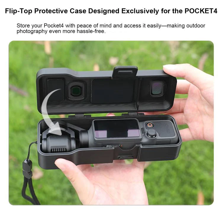 For DJI Osmo Pocket 4 / 3 Long Anti-fall Anti Scratch Shockproof Flip Cover(Grey) - Image 6