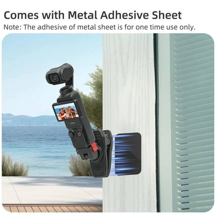 For DJI Osmo Pocket 4 / 3 Sunnylife Magnetic Quick-Release Adjustable Backpack Clip Action Camera Clamp Vertical-Horizontal Mount (Black) - Image 16