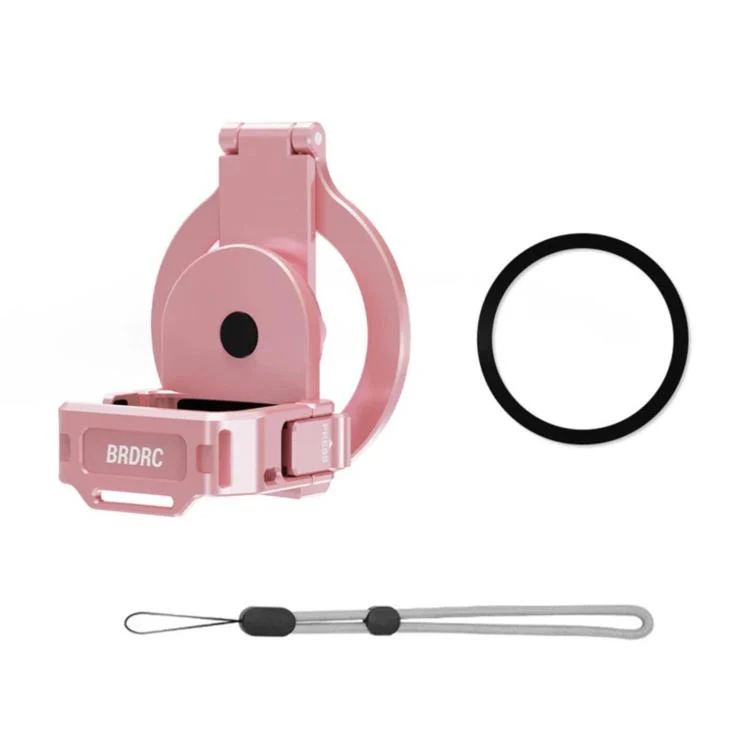 For DJI Osmo Pocket 4 / 4P / 3 BRDRC Teleprompter Magnetic Holder Cold Shoe Extender Phone Clip(Pink)