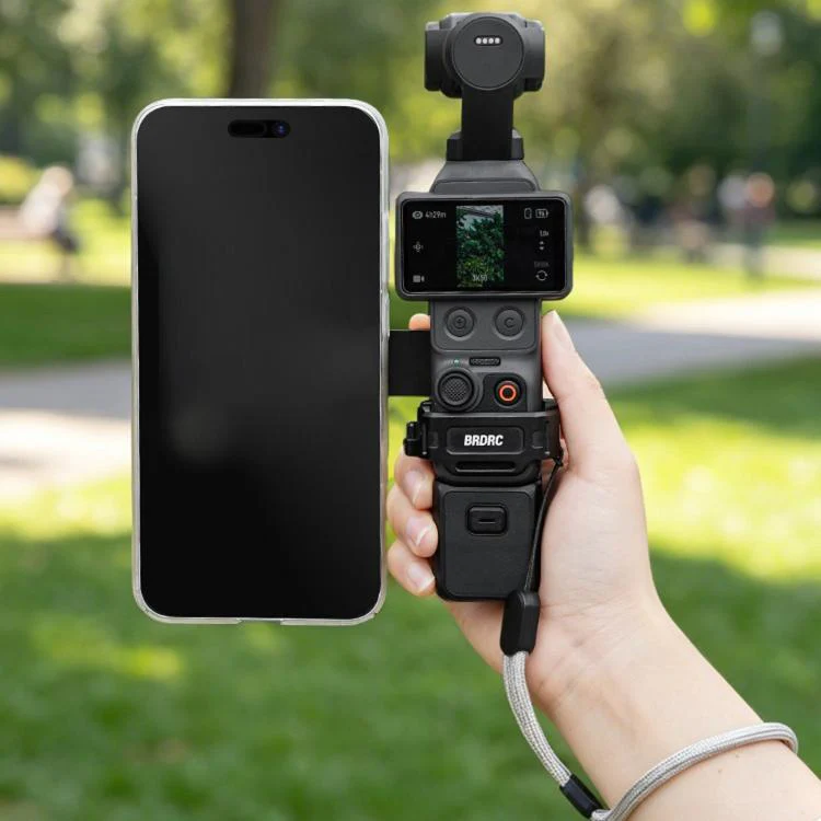 For DJI Osmo Pocket 4 / 4P / 3 BRDRC Teleprompter Magnetic Holder Cold Shoe Extender Phone Clip(Pink) - Image 10