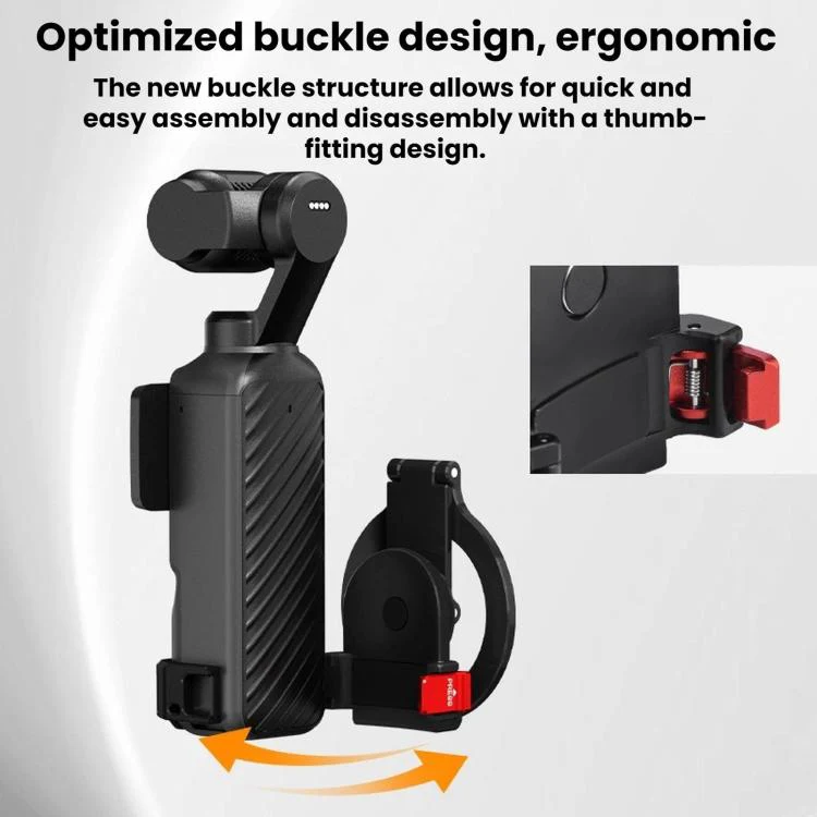 For DJI Osmo Pocket 4 / 4P / 3 BRDRC Teleprompter Magnetic Holder Cold Shoe Extender Phone Clip(Pink) - Image 5