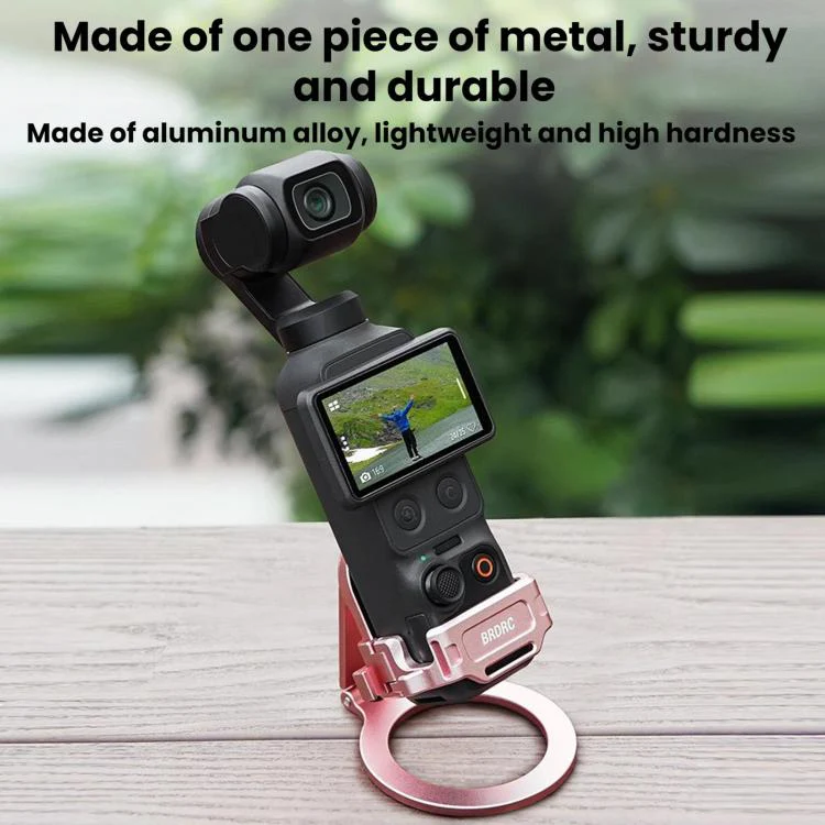 For DJI Osmo Pocket 4 / 4P / 3 BRDRC Teleprompter Magnetic Holder Cold Shoe Extender Phone Clip(Pink) - Image 8