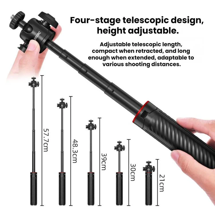 For DJI Osmo Pocket 4 / Action 6 / GoPro BRDRC Selfie Extension Tripod(1/4 Mount) - Image 7