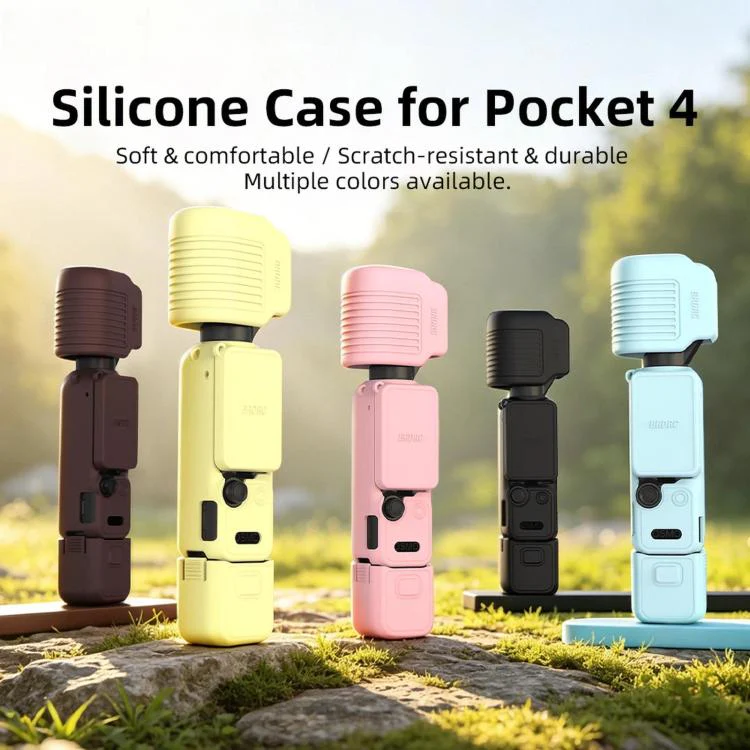 For DJI Osmo Pocket 4 BRDRC Display Sunshade Protective Silicone Case(Black) - Image 14
