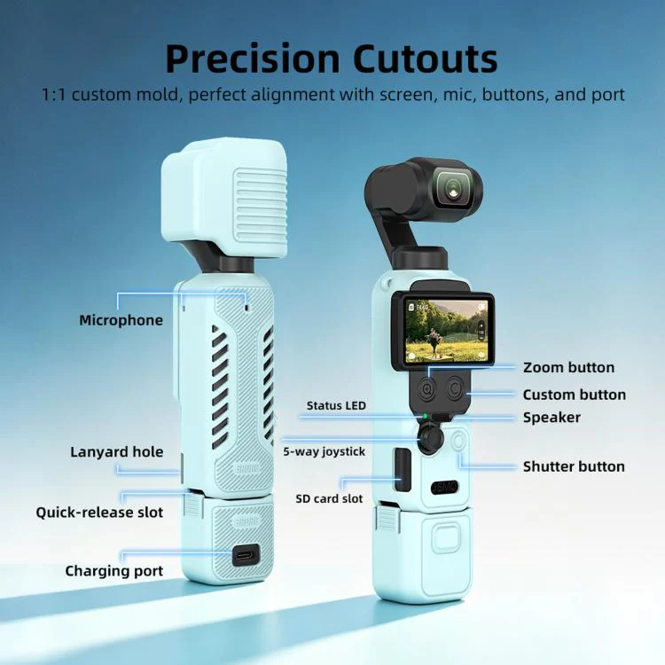 For DJI Osmo Pocket 4 BRDRC Display Sunshade Protective Silicone Case(Brown) - Image 3