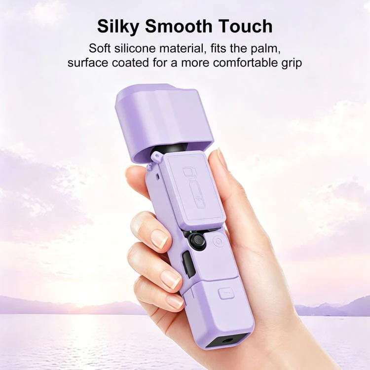 For DJI OSMO Pocket 4 PULUZ 4 in 1 Body Lens Handle Screen Silicone TPU Cover (Blue) - Image 5
