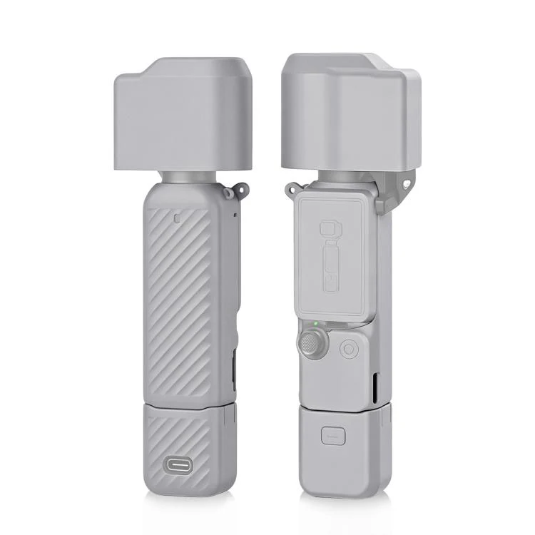 For DJI OSMO Pocket 4 PULUZ 4 in 1 Body Lens Handle Screen Silicone TPU Cover (Grey)