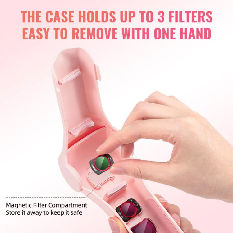 For DJI Osmo Pocket 4 STARTRC Storage Box Protective Case Flip Cover (Pink) - Image 13