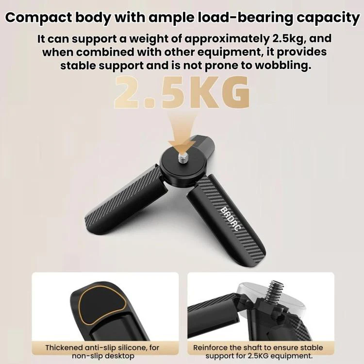For DJI Osmo Pocket 4P / 4 / 3 BRDRC Tripod Desktop Mounting Base(Black) - Image 5